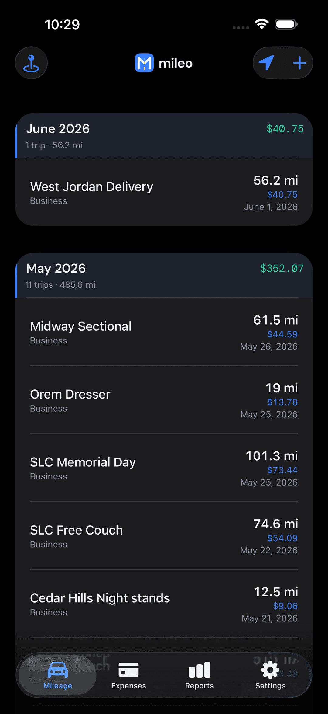 Mileo mileage tracking